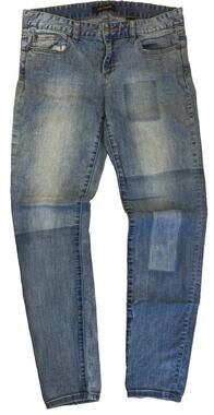 Joe Fresh Patchwork Skinny Jeans Women’s 28 Low Rise Stretch Blue Denim
